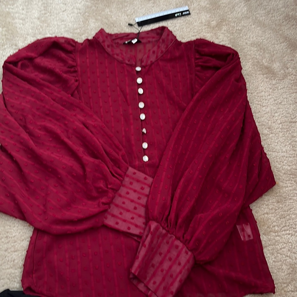 Red long sleeves shirt